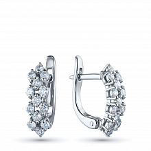 14K White Gold Earrings with 26 Round-Cut Lab-Created Diamonds 0.677 CT.TW