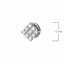 White Gold Earring Studs with 18 Round-Cut Diamonds 0.36 CT.TW