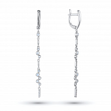 14K White Gold Earrings with 40 Round-Cut Lab-Created Diamonds 0.693 CT.TW