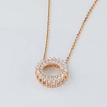 14K Rose Gold Pendant with 41 Round-Cut Lab-Created Diamonds 0.385 CT.TW
