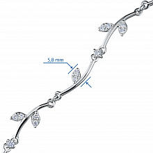 Sterling Silver Bracelet with 42 Round-Cut Lab-Created Diamonds 0.57 CT.TW