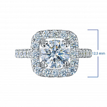 14K White Gold Ring with 29 Round-Cut Lab-Created Diamonds 2.509 CT.TW