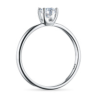 14K White Gold Ring with 1 Round-Cut Lab-Created Diamond 0.565 CT.TW - изображение 3