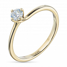 14K Yellow Gold Ring with 1 Round-Cut Lab-Created Diamond 1.045 CT.TW