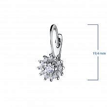 14K White Gold Earrings with 26 Round-Cut Lab-Created Diamonds 0.694 CT.TW