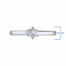 White Gold Ring with 1 Round-Cut Diamond 0.156 CT.TW