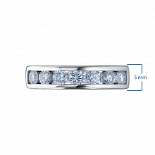 14K White Gold Ring with 7 Round-Cut Lab-Created Diamonds 1.024 CT.TW
