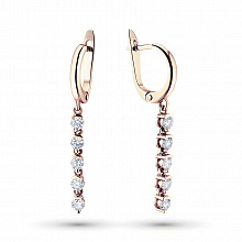 14K Rose Gold Earrings with 10 Round-Cut Lab-Created Diamonds 0.406 CT.TW