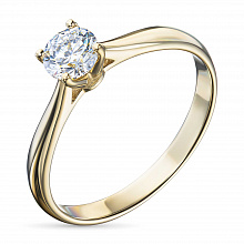 14K Yellow Gold Ring with 1 Round-Cut Lab-Created Diamond 1.053 CT.TW