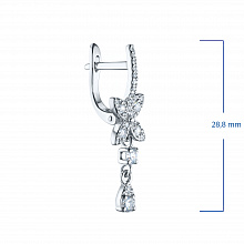 14K White Gold Earrings with 48 Round-Cut Lab-Created Diamonds 0.863 CT.TW