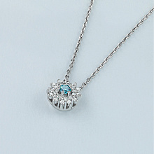 14K White Gold Pendant with 25 Round-Cut Lab-Created Diamonds 0.433 CT.TW