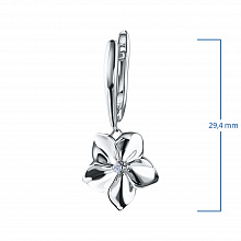 Sterling Silver Earrings with 2 Round-Cut Lab-Created Diamonds 0.051 CT.TW