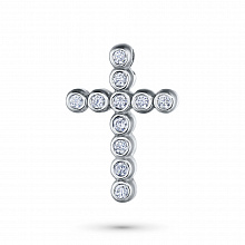 14K White Gold Pendant with 11 Round-Cut Lab-Created Diamonds 0.408 CT.TW