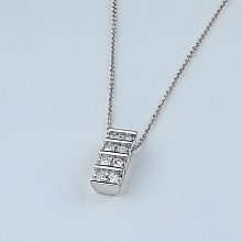 Sterling Silver Pendant with 8 Round-Cut Lab-Created Diamonds 0.554 CT.TW