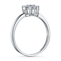 Sterling Silver Ring with 11 Round-Cut Lab-Created Diamonds 0.238 CT.TW - изображение 8