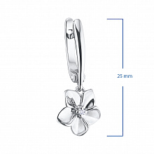 Sterling Silver Earrings with 2 Round-Cut Diamonds 0.028 CT.TW