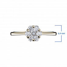 14K Yellow Gold Ring with 7 Round-Cut Lab-Created Diamonds 0.338 CT.TW
