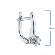 14K White Gold Earrings with 2 Round-Cut Lab-Created Diamonds 0.64 CT.TW