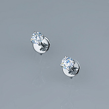 14K White Gold Earring Studs with 2 Round-Cut Lab-Created Diamonds 1.664 CT.TW