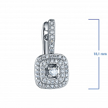 14K White Gold Earrings with 96 Round-Cut Lab-Created Diamonds 0.641 CT.TW