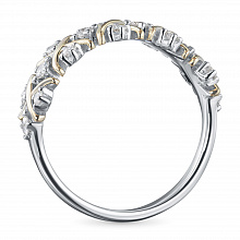 14K White and Yellow Gold Ring with 16 Round-Cut Lab-Created Diamonds 0.471 CT.TW