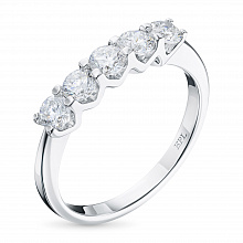 White Gold Ring with 5 Round-Cut Lab-Created Diamonds 0.647 CT.TW