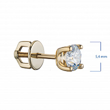 14K Yellow Gold Earring Studs with 2 Round-Cut Lab-Created Diamonds 0.66 CT.TW