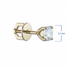 14K Yellow Gold Earring Studs with 2 Round-Cut Lab-Created Diamonds 1.304 CT.TW