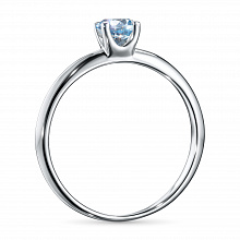 Sterling Silver Ring with 1 Round-Cut Topaz 0.558 CT.TW