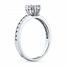 14K White Gold Ring with 21 Round-Cut Lab-Created Diamonds 0.53 CT.TW
