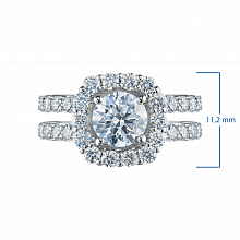 14K White Gold Ring with 35 Round-Cut Lab-Created Diamonds 2.531 CT.TW