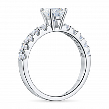 14K White Gold Ring with 11 Round-Cut Lab-Created Diamonds 1.355 CT.TW