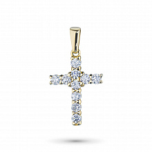 14K Yellow Gold Pendant with 10 Round-Cut Lab-Created Diamonds 1.225 CT.TW