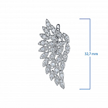 14K White Gold Earrings with 162 Round-Cut Lab-Created Diamonds 1.766 CT.TW