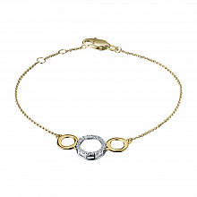 14K White and Yellow Gold Bracelet with 20 Round-Cut Lab-Created Diamonds 0.202 CT.TW
