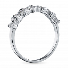 14K White Gold Ring with 24 Round-Cut Lab-Created Diamonds 0.623 CT.TW
