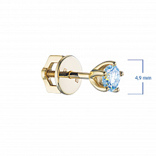 14K Yellow Gold Earring Studs with 2 Round-Cut Lab-Created Diamonds 0.559 CT.TW