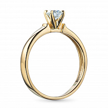 14K Yellow Gold Ring with 1 Round-Cut Lab-Created Diamond 0.32 CT.TW
