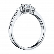 14K White Gold Ring with 13 Round-Cut Lab-Created Diamonds 0.377 CT.TW