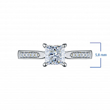 14K White Gold Ring with 13 Round-Cut Lab-Created Diamonds 0.855 CT.TW