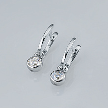 14K White Gold Earrings with 2 Round-Cut Lab-Created Diamonds 1.024 CT.TW