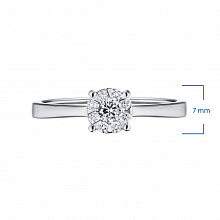 14K White Gold Ring with 9 Round-Cut Lab-Created Diamonds 0.171 CT.TW