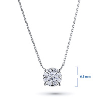 14K White Gold Necklace with 9 Round-Cut Lab-Created Diamonds 0.321 CT.TW - изображение 3