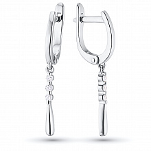 Sterling Silver Earrings with 6 Round-Cut Diamonds 0.117 CT.TW