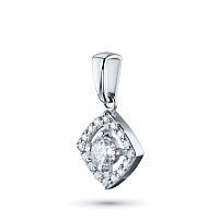 White Gold Pendant with 17 Round-Cut Lab-Created Diamonds 0.331 CT.TW - изображение 2