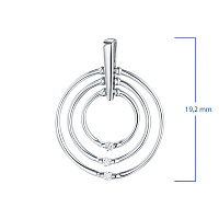 Sterling Silver Pendant with 3 Round-Cut Lab-Created Diamonds 0.017 CT.TW - изображение 3