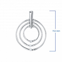 Sterling Silver Pendant with 3 Round-Cut Lab-Created Diamonds 0.023 CT.TW