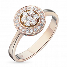 14K Rose Gold Ring with 27 Round-Cut Lab-Created Diamonds 0.26 CT.TW