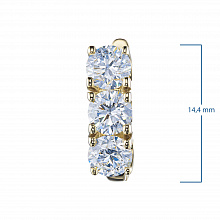 14K Yellow Gold Earrings with 6 Round-Cut Lab-Created Diamonds 2.088 CT.TW