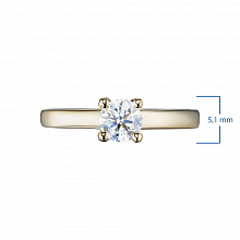 14K Yellow Gold Ring with 1 Round-Cut Lab-Created Diamond 0.311 CT.TW